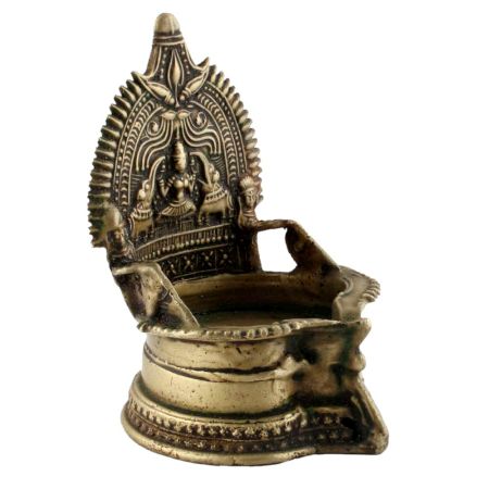 Handmade Brass Oil Lamp Engraved Design Diya Lamp